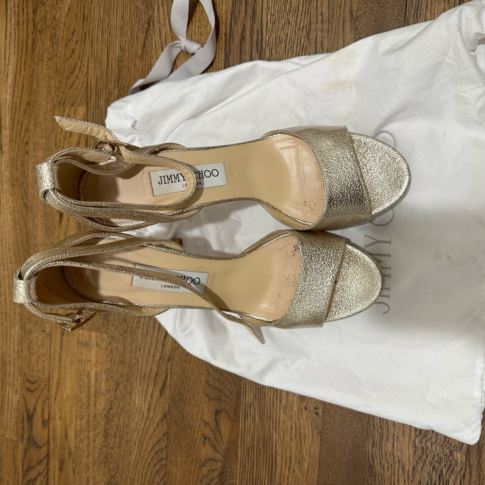 Jimmy Choo Gold Sandals